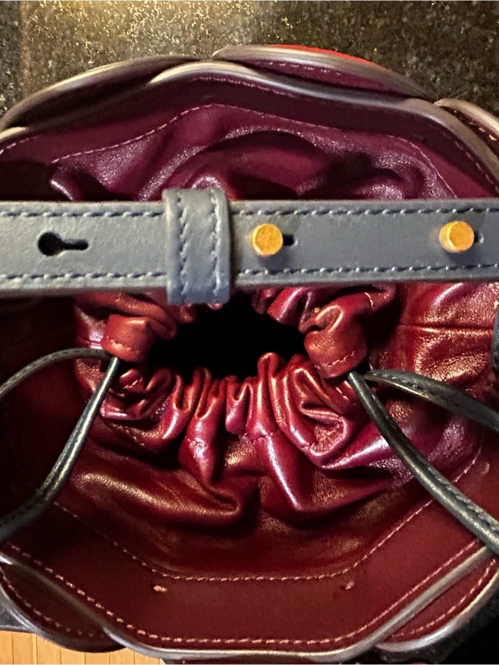 Kate Spade Multicolor Circle Appliqué Bucket Bag - Burgundy - Picture 7 of 15